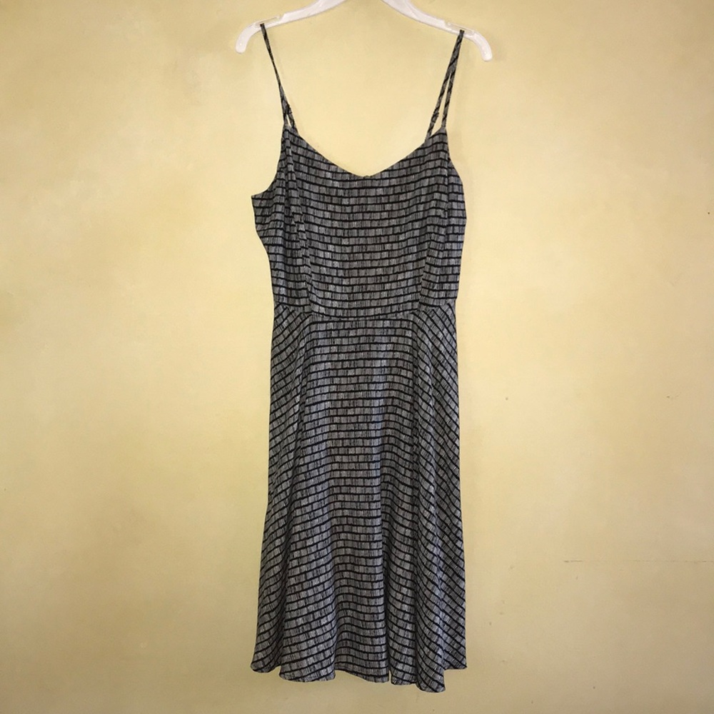 black and white striped dress